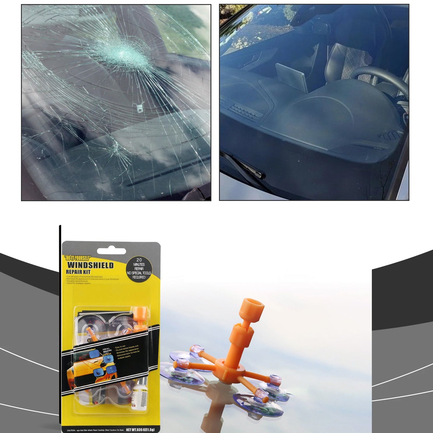 Smart, Ultra-Convenient Glass Crack Repair Kit
